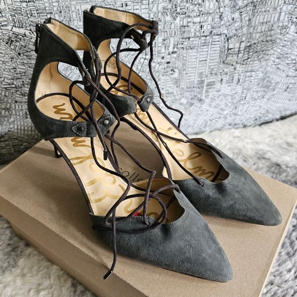 Sam Edelman- Taylor Gray  lace up heels (size 10) - Picture 2 of 5